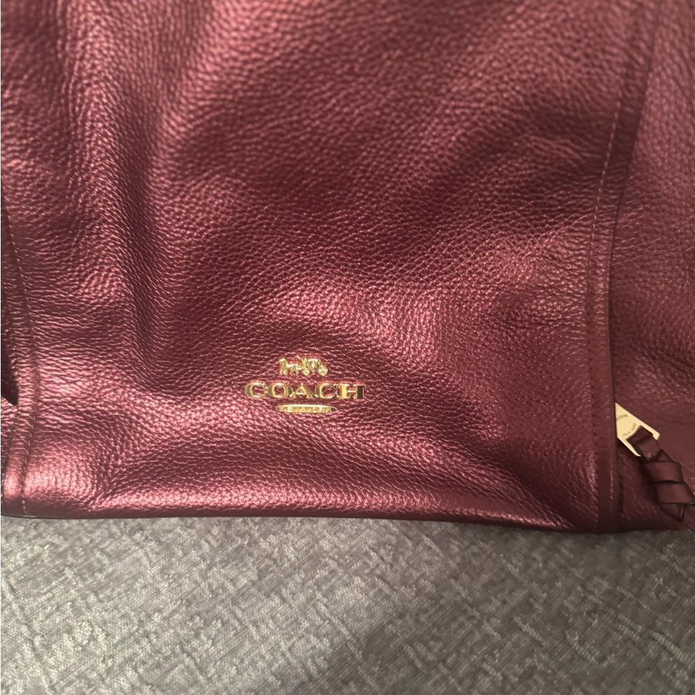 Coach Deep Red Leather Shoulder Bag - Picture 2 of 5